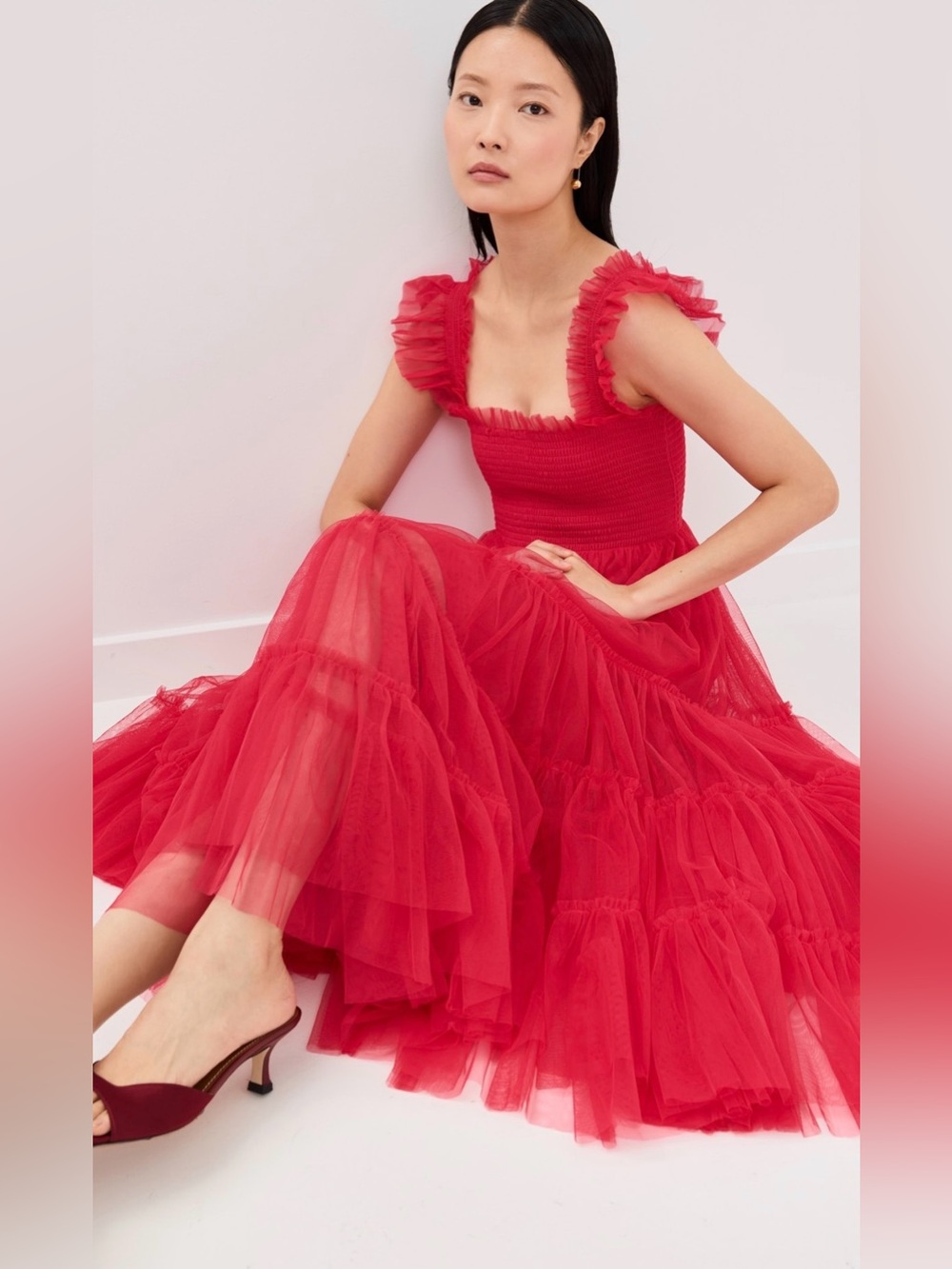 Hill House The Collector's Edition Ellie Nap Dress Red Tulle Small
